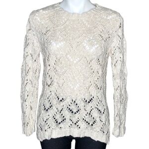 WDNY cream knit sweater, medium